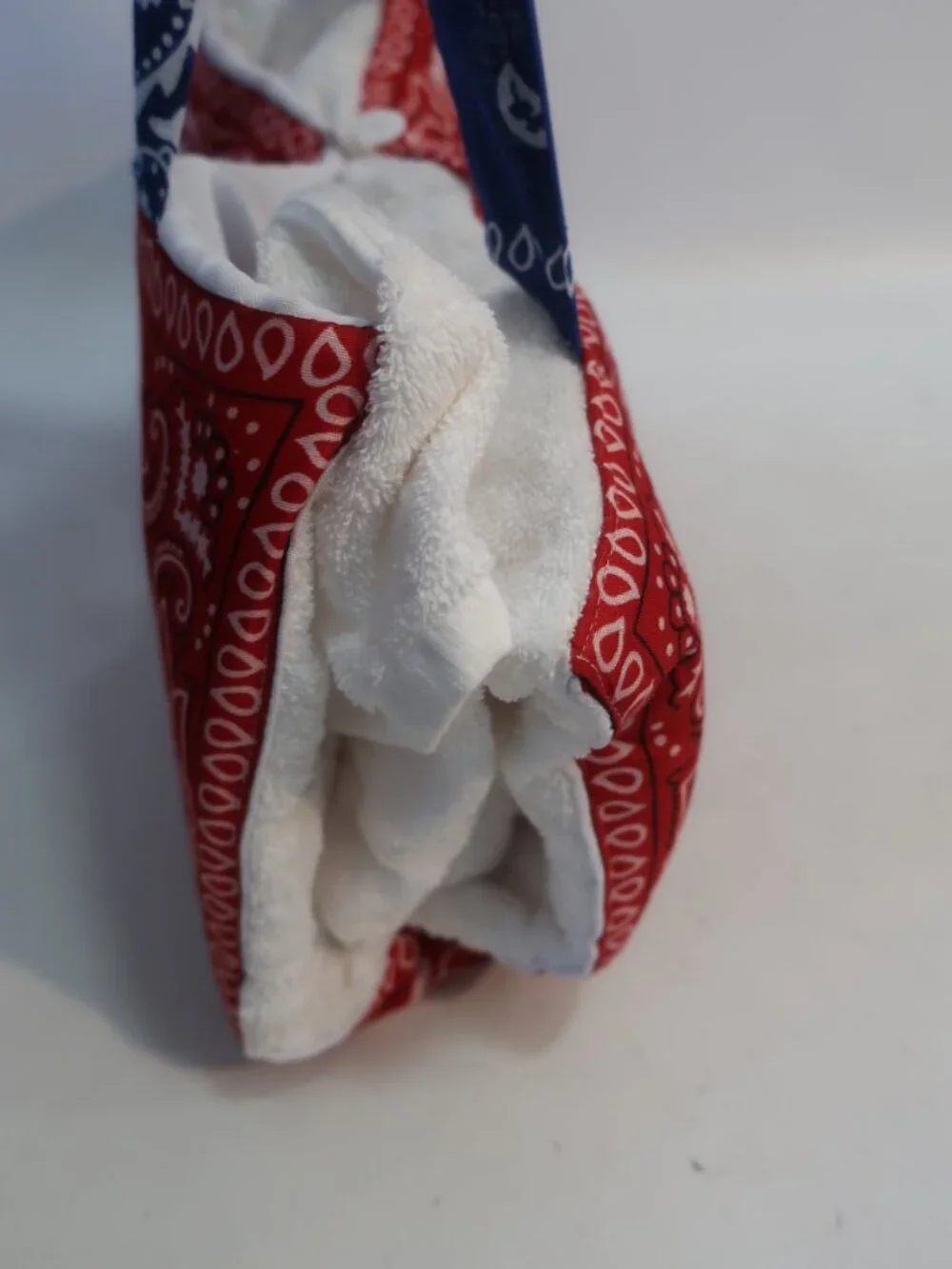 NWT Womens Tina Demel White, Blue, Red Bandana Towel